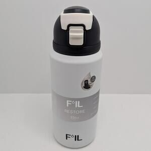 F’IL Restore 32oz Stainless Steel Water Bottle With Straw Chug Lid Black & White